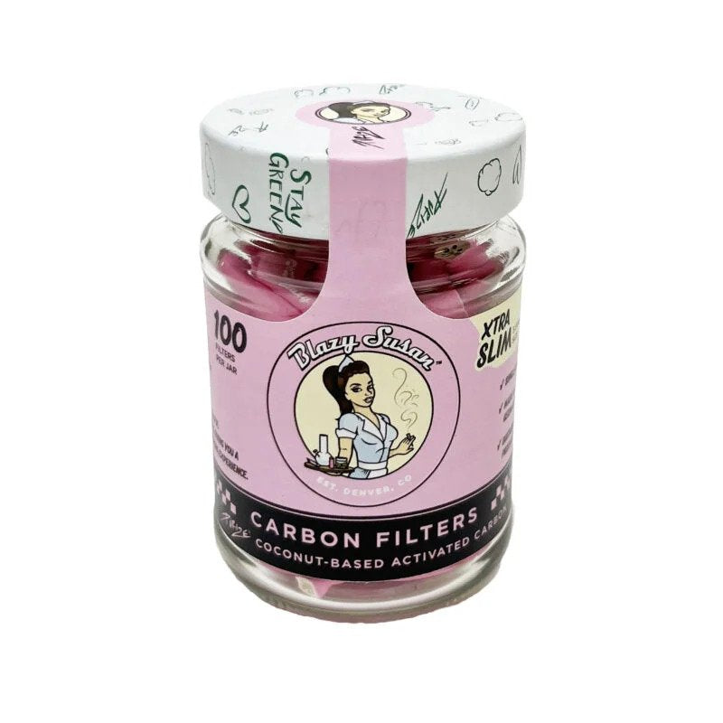 Blazy Susan Pink Carbon Filter Tip 100 Ct Jar