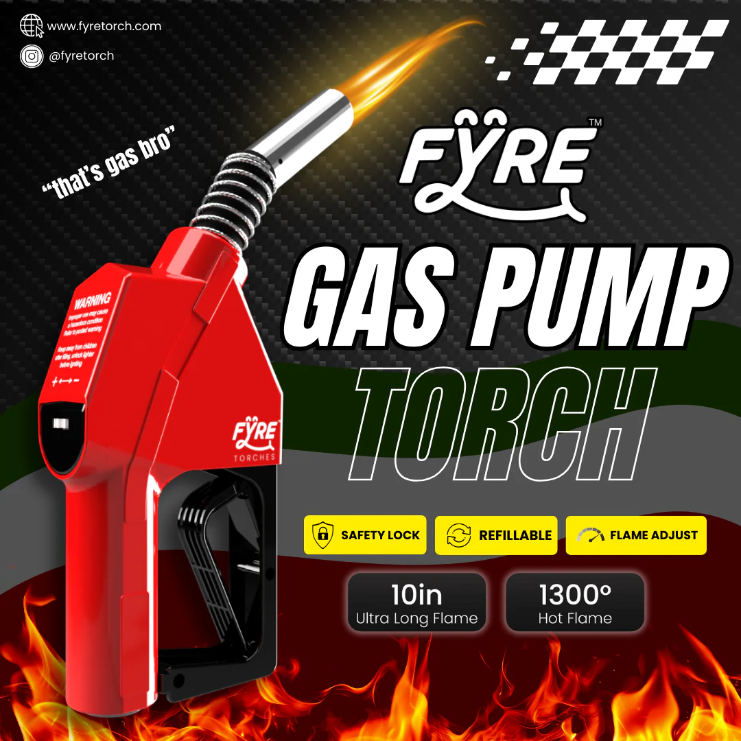 NEW! "Gas Pump" Shaped Torch Refillable and Adjustable Flame By Smyle™ Labs