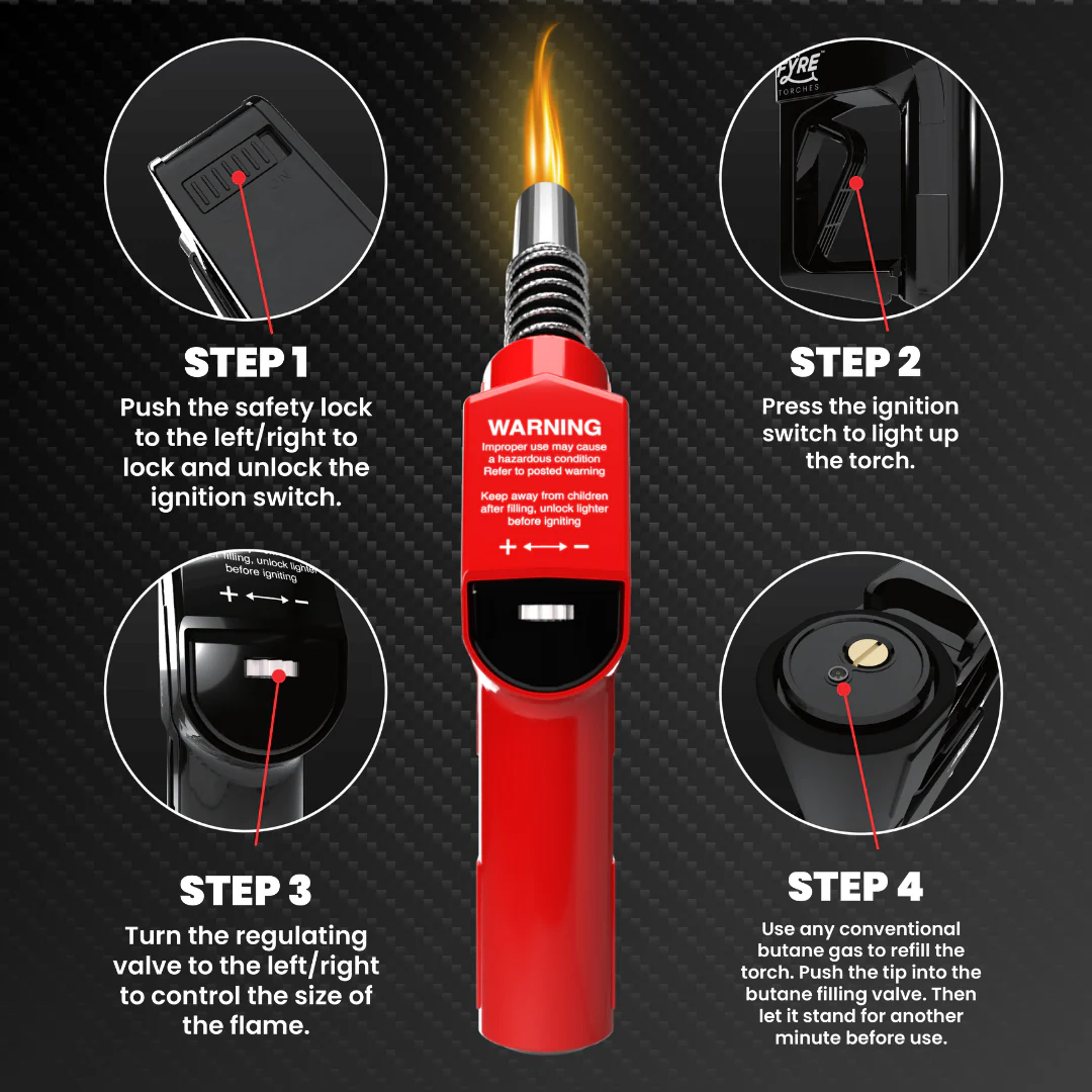 NEW! "Gas Pump" Shaped Torch Refillable and Adjustable Flame By Smyle™ Labs