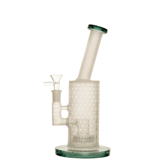 10" Frosted Pump Bong with Ring Perculator