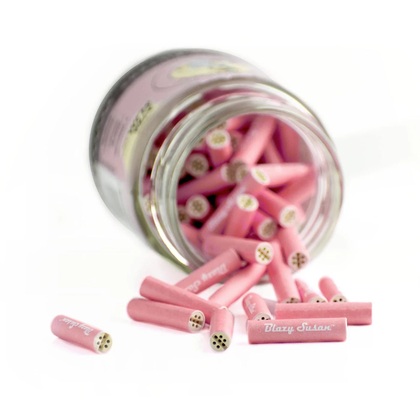 Blazy Susan Pink Carbon Filter Tip 100 Ct Jar