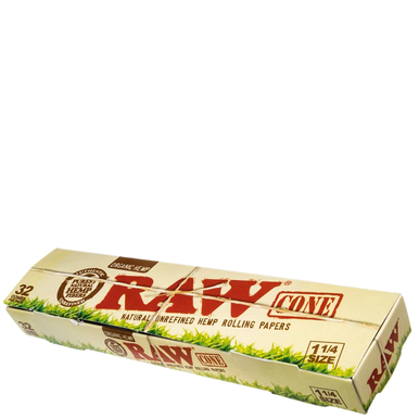 Raw Organic Hemp 1,1/4 Cone 32 Pack