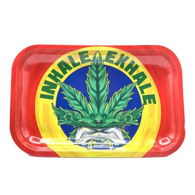 Inhale Exhale Metal Rolling Tray - Medium