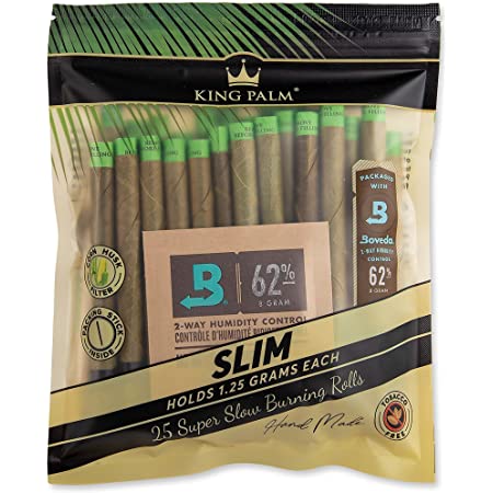 King Palm Organic 25 Slim Size Pre-Rolled Wraps