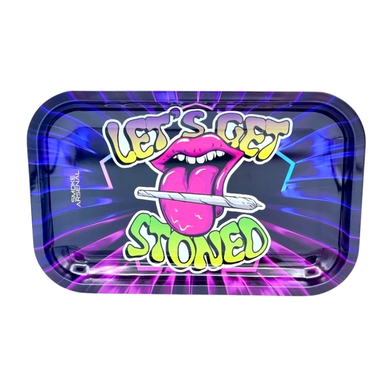 Lets Get Kissed Metal Rolling Tray - Medium