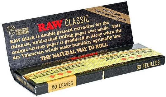 RAW Black 1 1/4 Rolling Papers