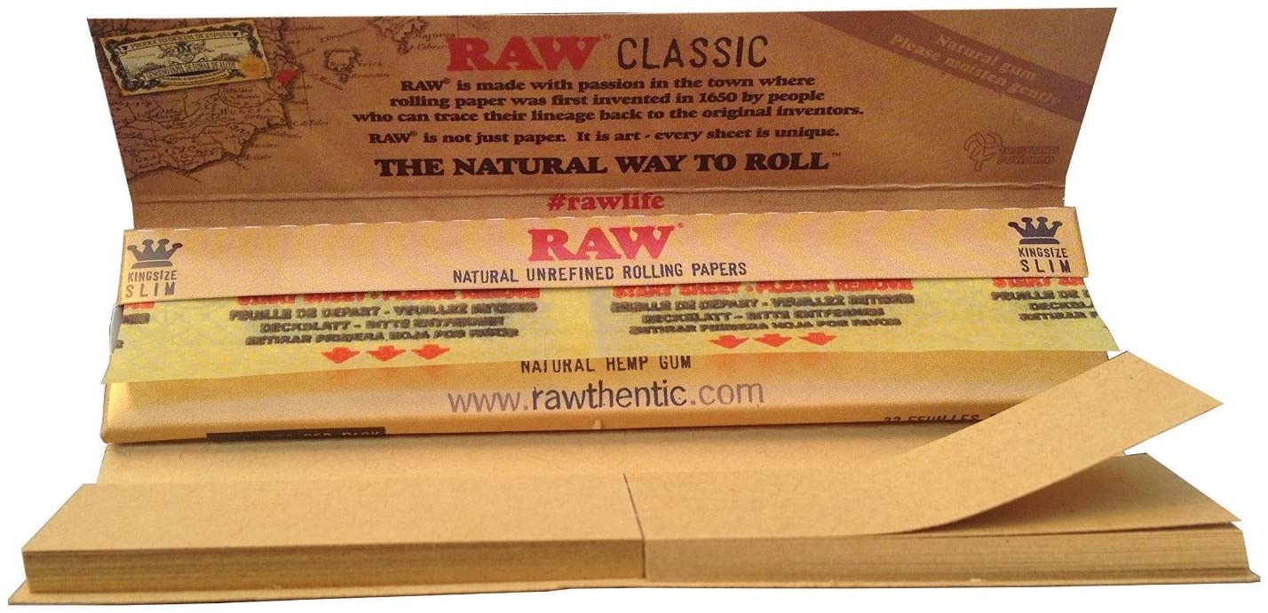 Raw Classic Connoisseur KS Slim Rolling Papers and Tips