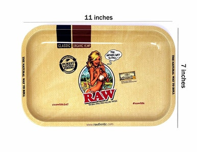 Raw Girl Metal Rolling Tray-small